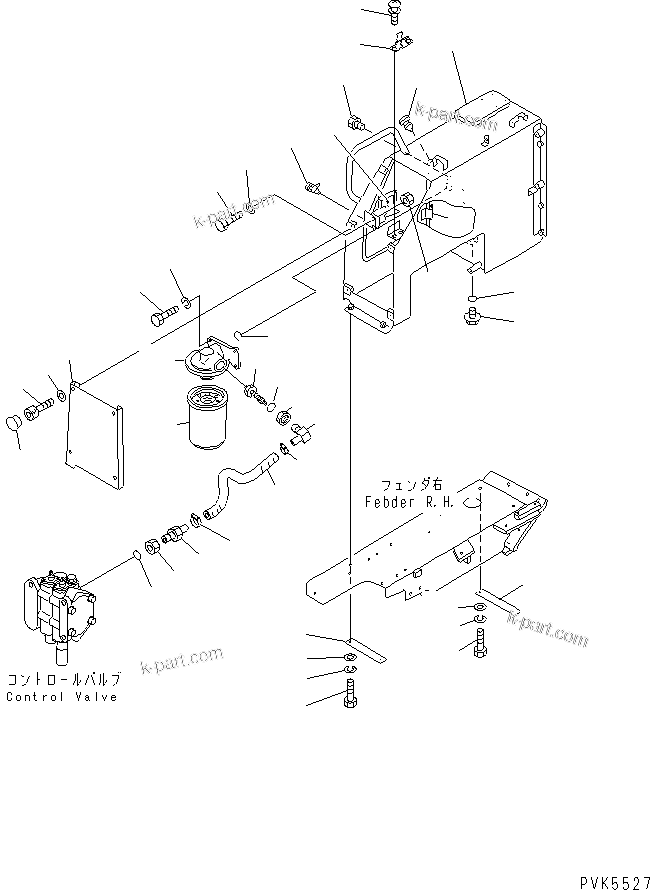 Komatsu parts book diagram for D21A-7T S/N 78604-UP (Trimming Dozer (m/c)): HYDRAULIC TANK(#78604-80265)