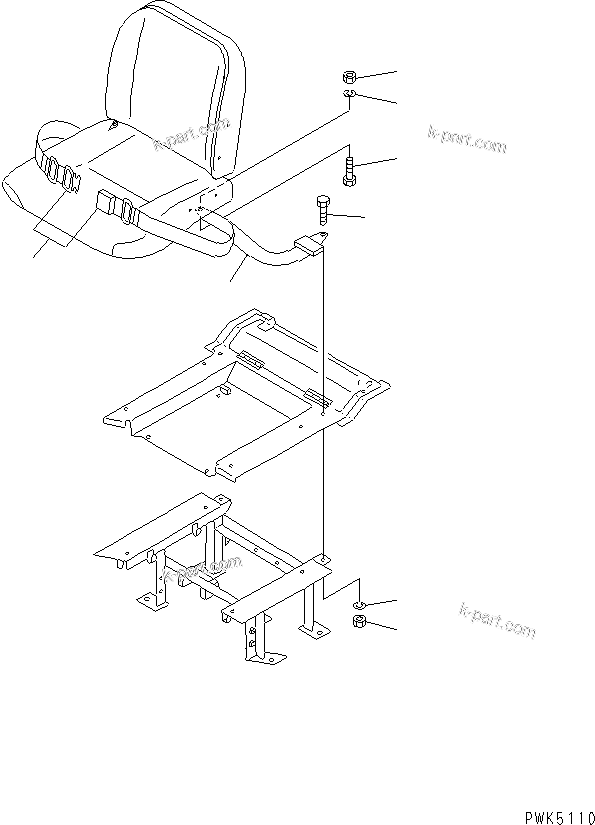 Komatsu parts book diagram for D21A-7T S/N 78604-UP (Trimming Dozer (m/c)): SEAT BELT (WITH OIL DAMPER)