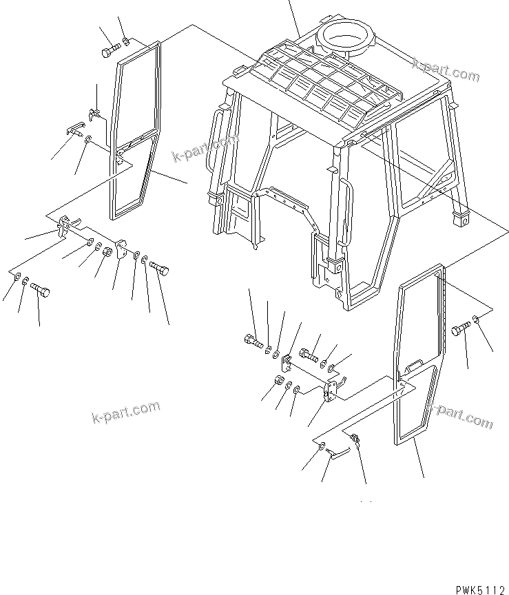 Komatsu parts book diagram for D21A-7T S/N 78604-UP (Trimming Dozer (m/c)): STEEL CAB (BODY AND DOOR) (FOR RUSSIAN)