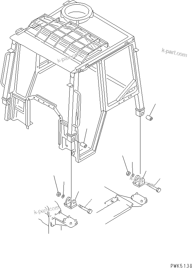 Komatsu parts book diagram for D21A-7T S/N 78604-UP (Trimming Dozer (m/c)): STEEL CAB (MOUNT CUSHION) (FOR RUSSIAN)