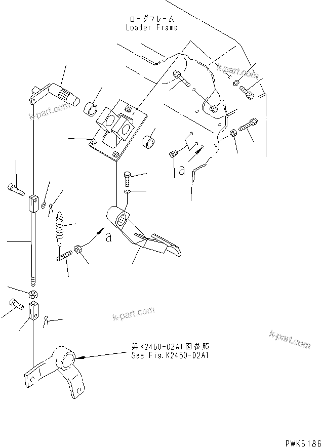 Komatsu parts book diagram for D21A-7T S/N 78604-UP (Trimming Dozer (m/c)): INCHING CONTROL (INCHING PEDAL) (FOR F3-R3 TRANSMISSION)