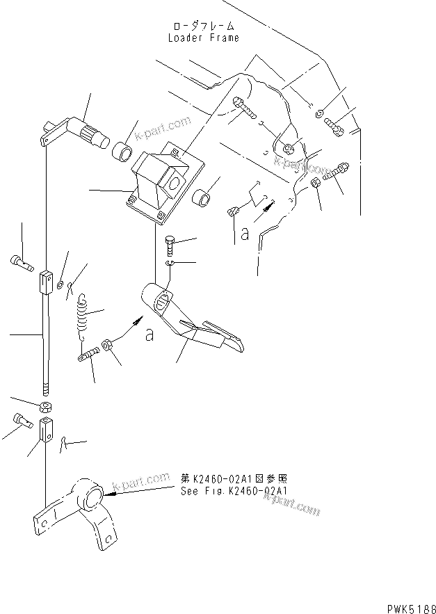 Komatsu parts book diagram for D21A-7T S/N 78604-UP (Trimming Dozer (m/c)): INCHING CONTROL (INCHING PEDAL) (FOR F3-R3 TRANSMISSION)         (FOR RUSSIAN)
