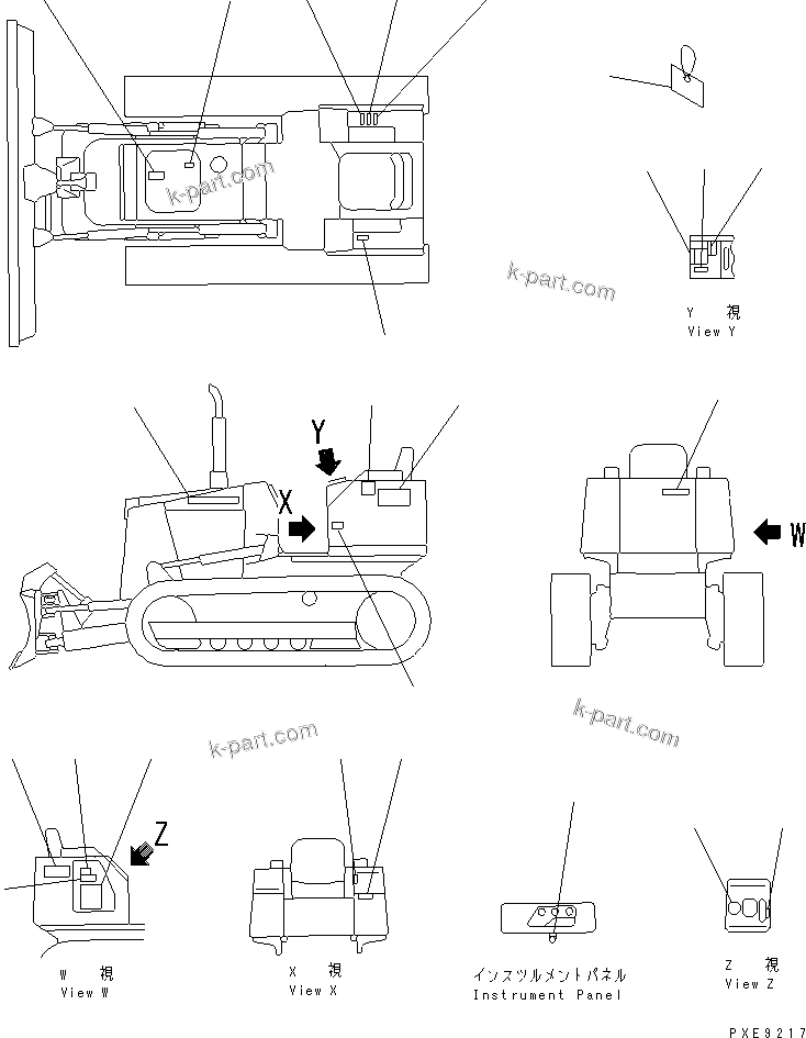 Komatsu parts book diagram for D21AG-7 S/N 75001-78603: MARKS AND PLATES (JAPANESE)(#78086-78603)