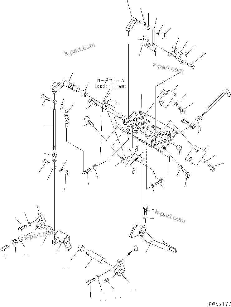 Komatsu parts book diagram for D21PL-8 S/N 63001-UP: BRAKE CONTROL PEDAL (BRAKE PEDAL) (FOR ROPS CAB) (FOR MONO LEVER STEERING)