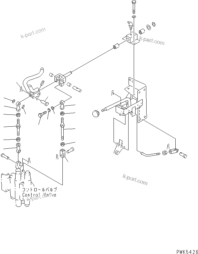 Komatsu parts book diagram for D21PL-8 S/N 63001-UP: WORK EQUIPMENT CONTROL (LEVER¤ 2/2)