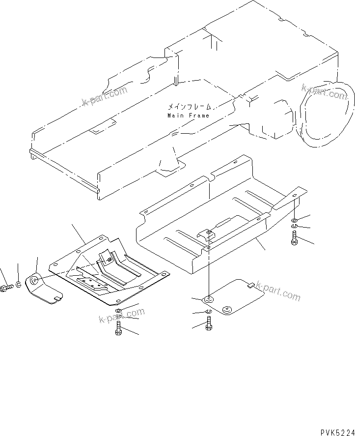 Komatsu parts book diagram for D21PL-8 S/N 63001-UP: UNDER GUARD (AVAILABLE FOR MOUNTING HOOK)