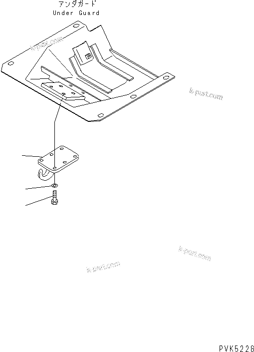 Komatsu parts book diagram for D21PL-8 S/N 63001-UP: FRONT HOOK