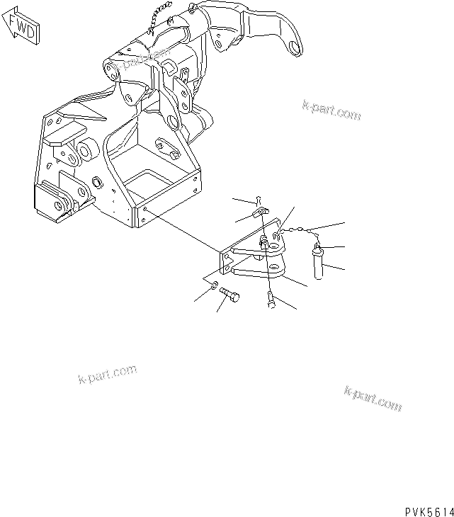 Komatsu parts book diagram for D21PL-8 S/N 63001-UP: DRAWBAR (FOR 3-POINT HITCH)