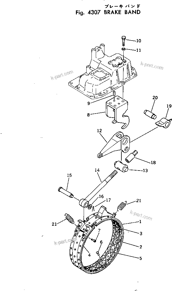 Komatsu parts book diagram for D31A-17 S/N 32001-UP: BRAKE BAND