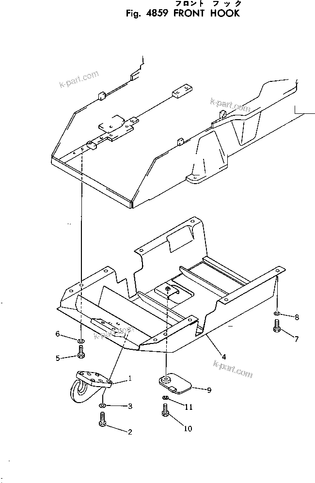 Komatsu parts book diagram for D31A-17 S/N 32001-UP: FRONT HOOK