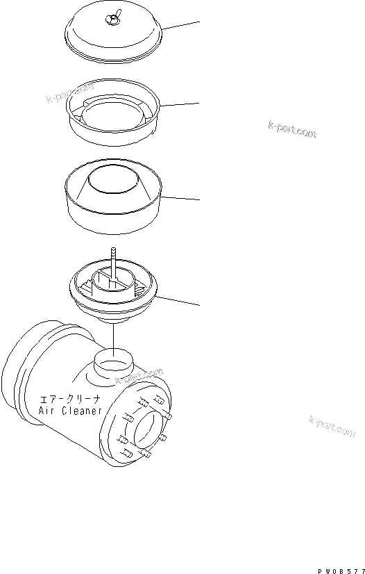 Komatsu parts book diagram for D31EX-21A-M S/N 50501-UP: PRE-CLEANER