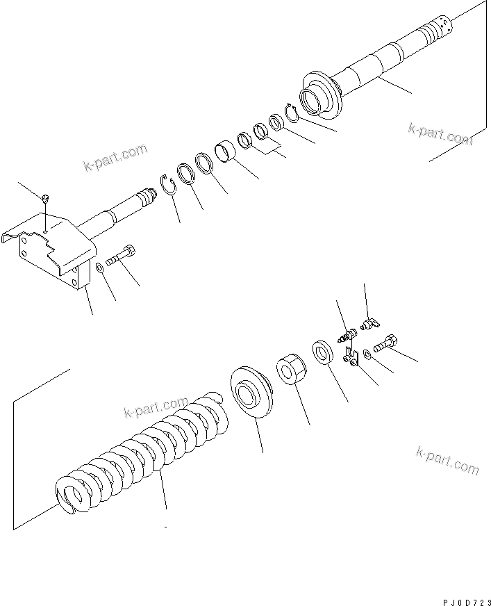 Komatsu parts book diagram for D31EX-21A-M S/N 50501-UP: IDLER CUSHION