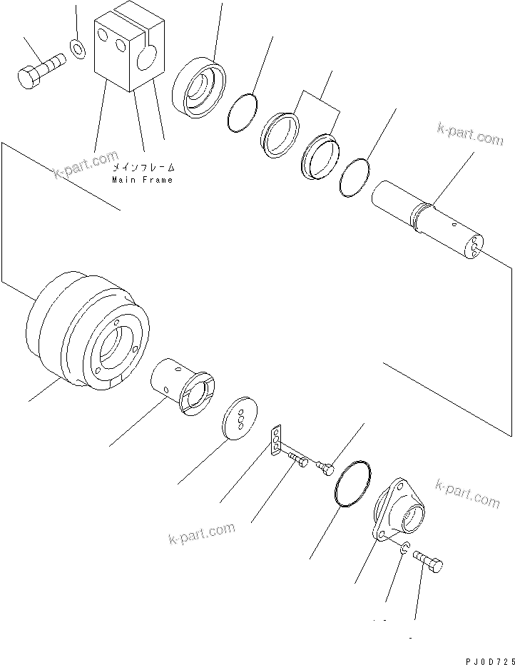 Komatsu parts book diagram for D31EX-21A-M S/N 50501-UP: CARRIER ROLLER