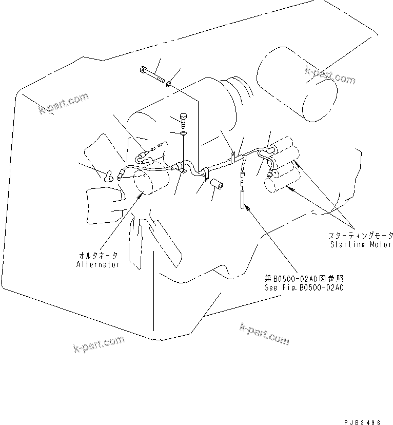 Komatsu parts book diagram for D375A-3 S/N 17001-UP (6 Track Roller): ALTERNATOR HARNESS