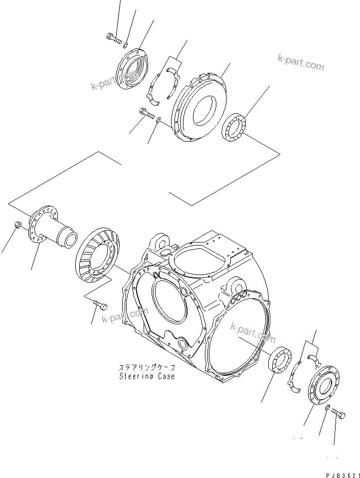Komatsu parts book diagram for D375A-3 S/N 17001-UP (6 Track Roller): BEVEL GEAR