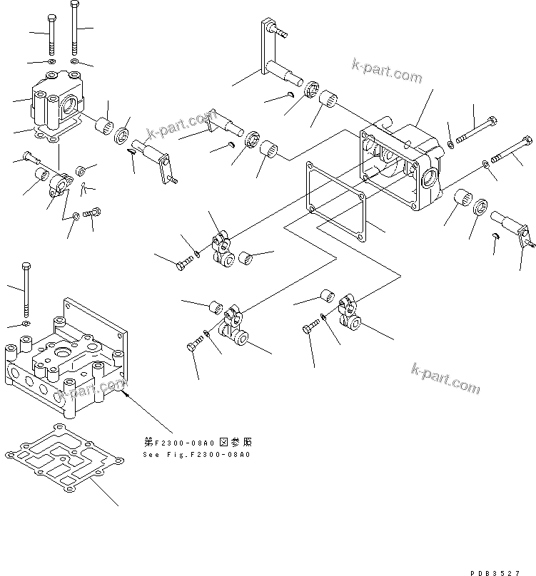 Komatsu parts book diagram for D375A-3 S/N 17001-UP (6 Track Roller): STEERING VALVE LEVER