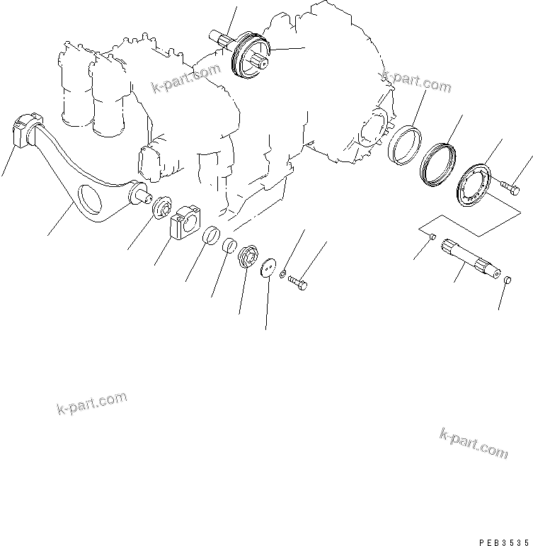 Komatsu parts book diagram for D375A-3 S/N 17001-UP (6 Track Roller): POWER LINE MOUNT