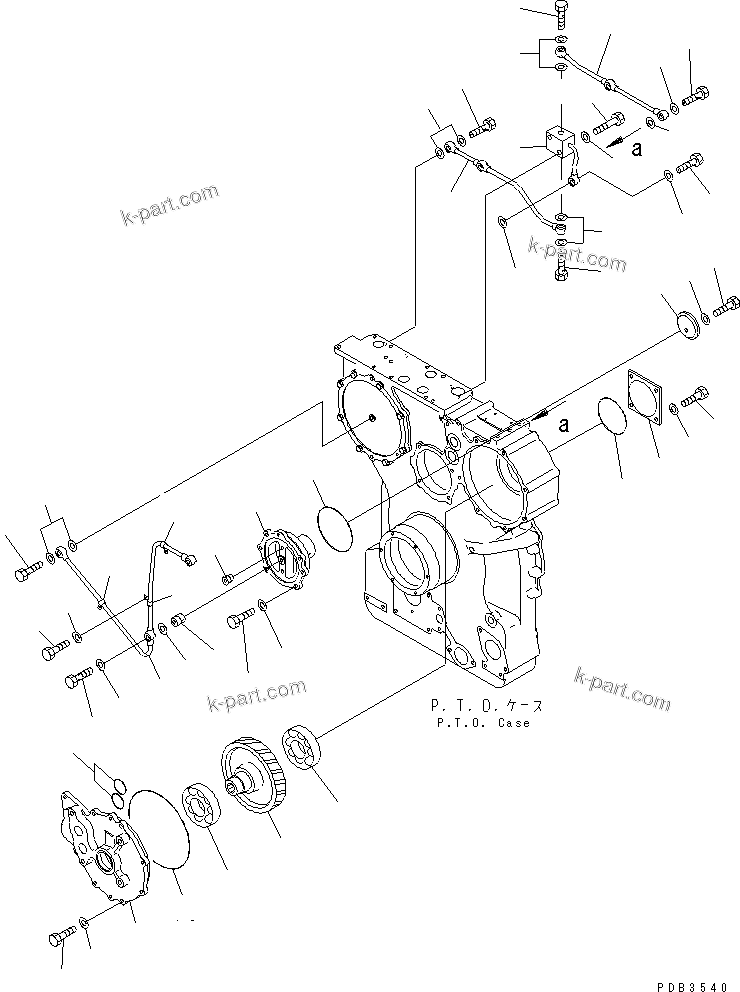 Komatsu parts book diagram for D375A-3 S/N 17001-UP (6 Track Roller): POWER TAKE OFF (2/2)