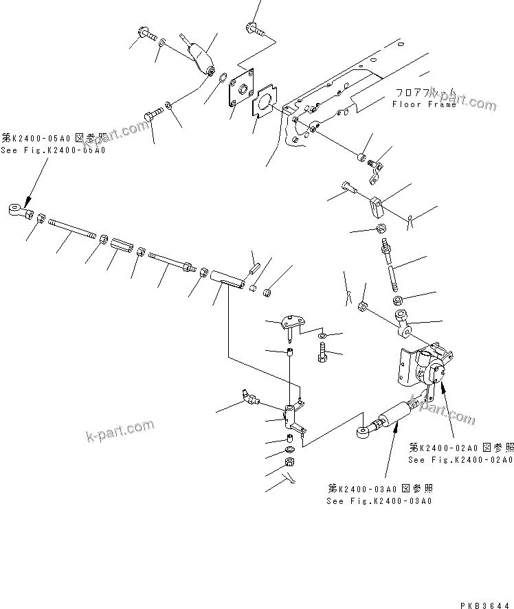 Komatsu parts book diagram for D375A-3 S/N 17001-UP (6 Track Roller): FUEL CONTROL LEVER