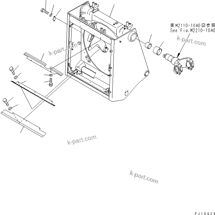 Komatsu parts book diagram for D375A-3 S/N 17001-UP (6 Track Roller): RADIATOR GUARD