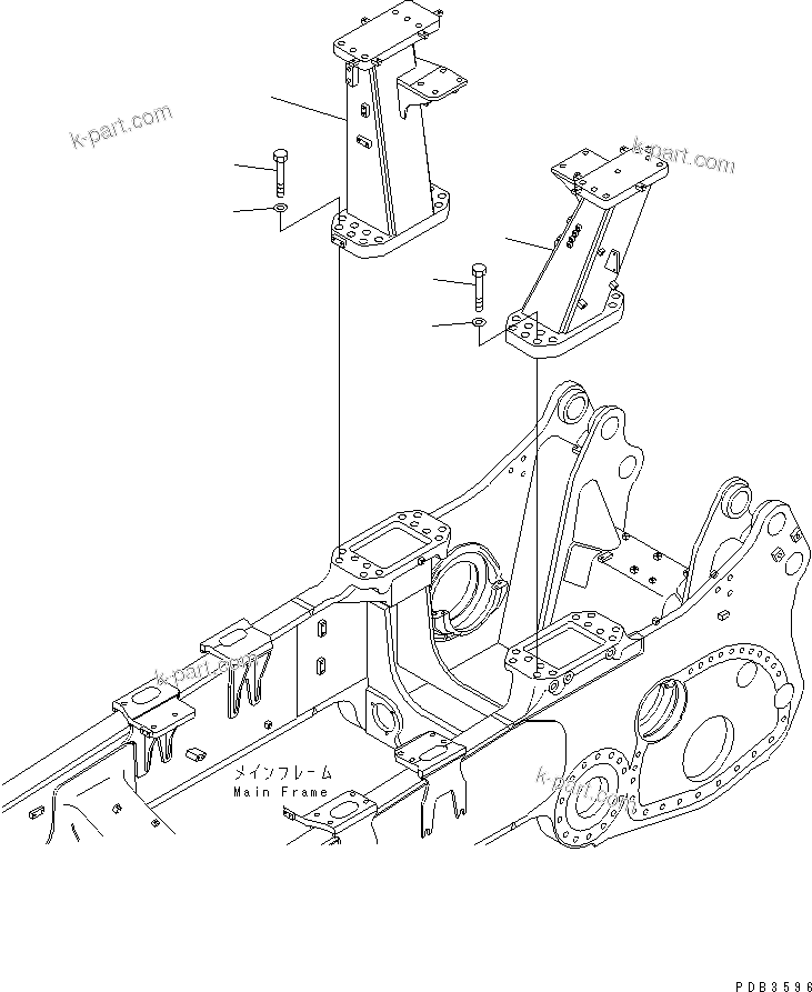 Komatsu parts book diagram for D375A-3 S/N 17001-UP (6 Track Roller): ROPS MOUNT