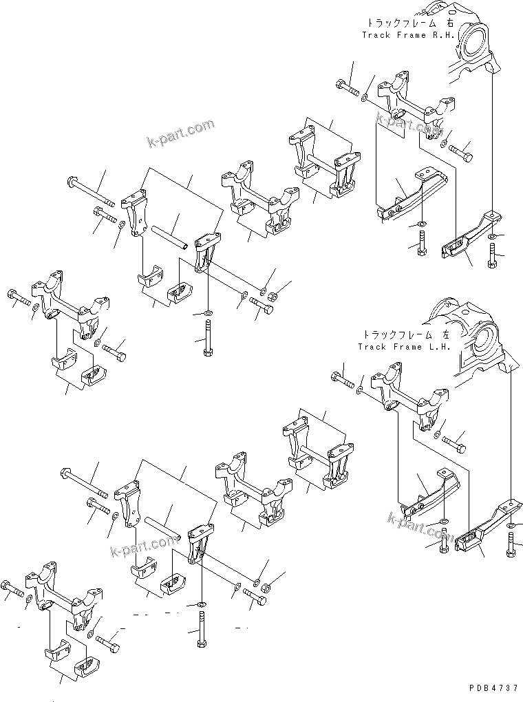 Komatsu parts book diagram for D375A-3 S/N 17001-UP (6 Track Roller): FULL ROLLER GUARD (6 TRACK ROLLER)