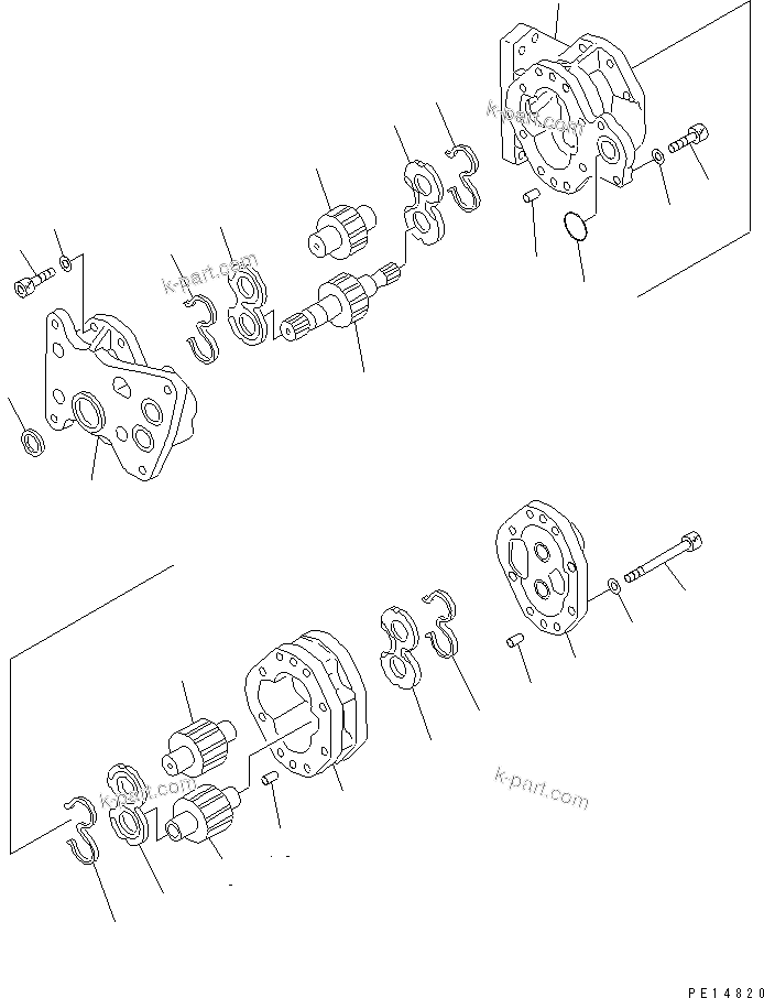 Komatsu parts book diagram for D375A-3 S/N 17001-UP (6 Track Roller): POWER LINE PUMP
