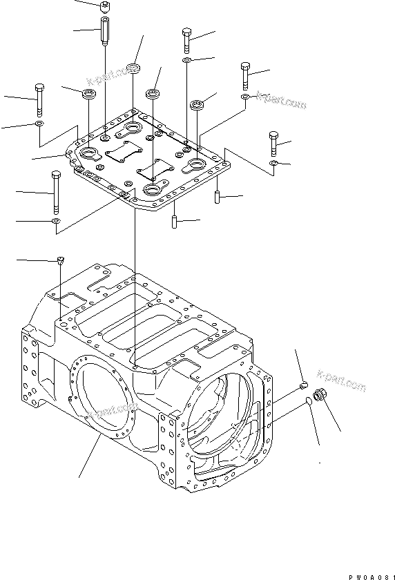 Komatsu parts book diagram for D41P-6K S/N 50001-UP: POWER LINE (CASE)