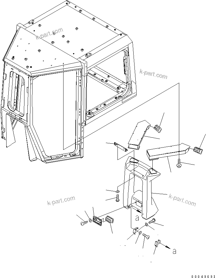 Komatsu parts book diagram for D475A-5 S/N 20001-UP (For Alaska Extreme Cold Terrain Spec.): CAB (AIR CONDITIONER DUCT)(#20229-)