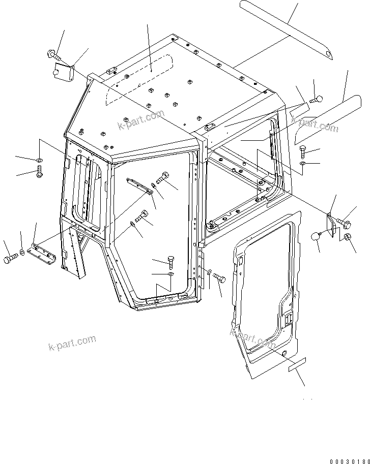 Komatsu parts book diagram for D475A-5 S/N 20001-UP (For Alaska Extreme Cold Terrain Spec.): CAB MOUNT (HIGH STRENGTH 40PSI GLASS)