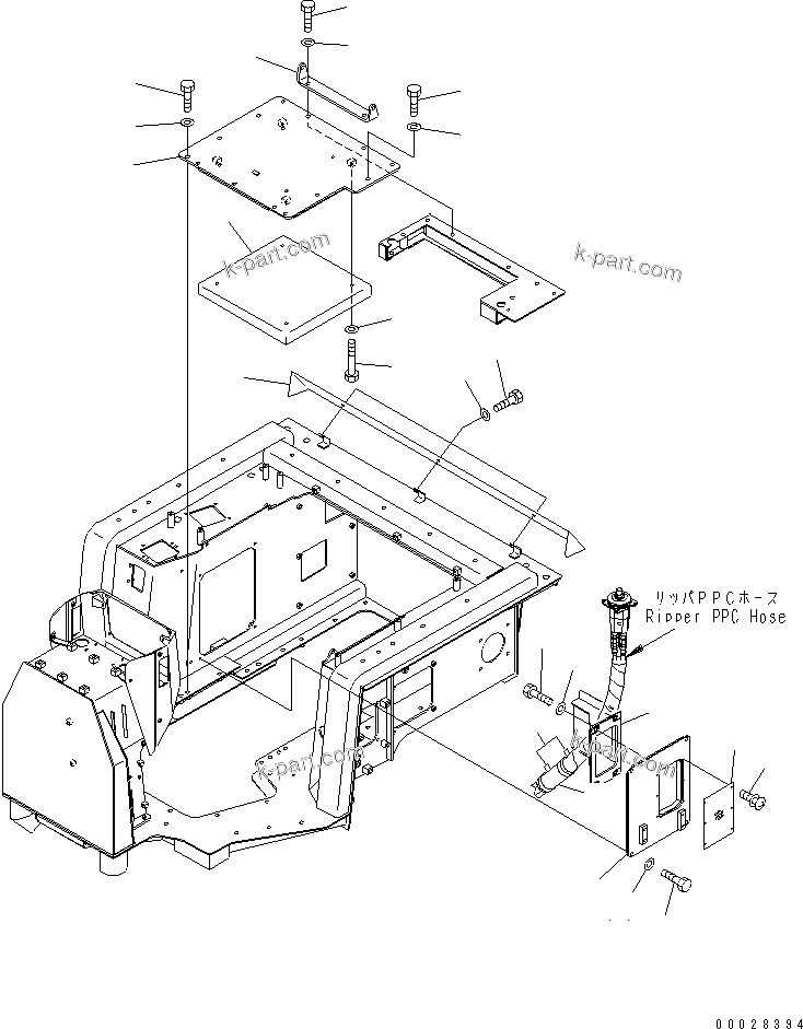 Komatsu parts book diagram for D475A-5 S/N 20001-UP (For Alaska Extreme Cold Terrain Spec.): FLOOR COVER (WITH ADDITIONAL HEATER)