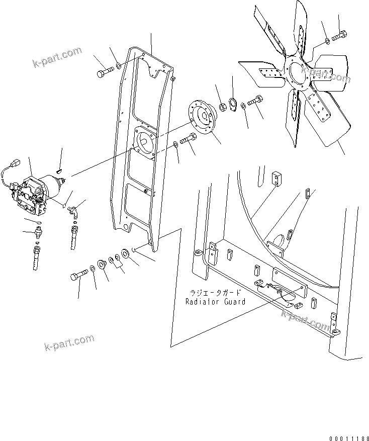 Komatsu parts book diagram for D475A-5 S/N 20001-UP (For Alaska Extreme Cold Terrain Spec.): INFAN MOTOR