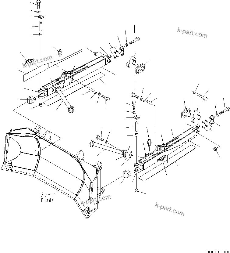 Komatsu parts book diagram for D475A-5 S/N 20001-UP (For Alaska Extreme Cold Terrain Spec.): STRAIGHT TILT FRAME (HEAVY DUTY TYPE) (SEMI-U) (FULL-U)