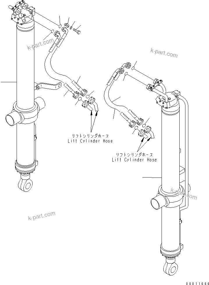 Komatsu parts book diagram for D475A-5 S/N 20001-UP (For Alaska Extreme Cold Terrain Spec.): BLADE LIFT CYLINDER (COLD WEATHER (B) SPEC.)