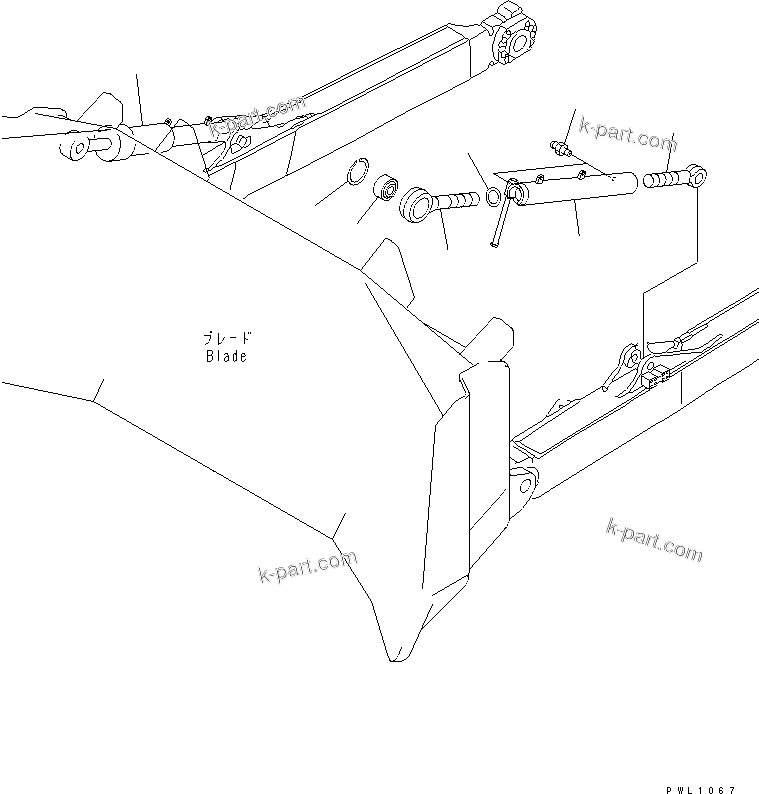 Komatsu parts book diagram for D475A-5 S/N 20001-UP (For Alaska Extreme Cold Terrain Spec.): BLADE TILT CYLINDER AND BRACE