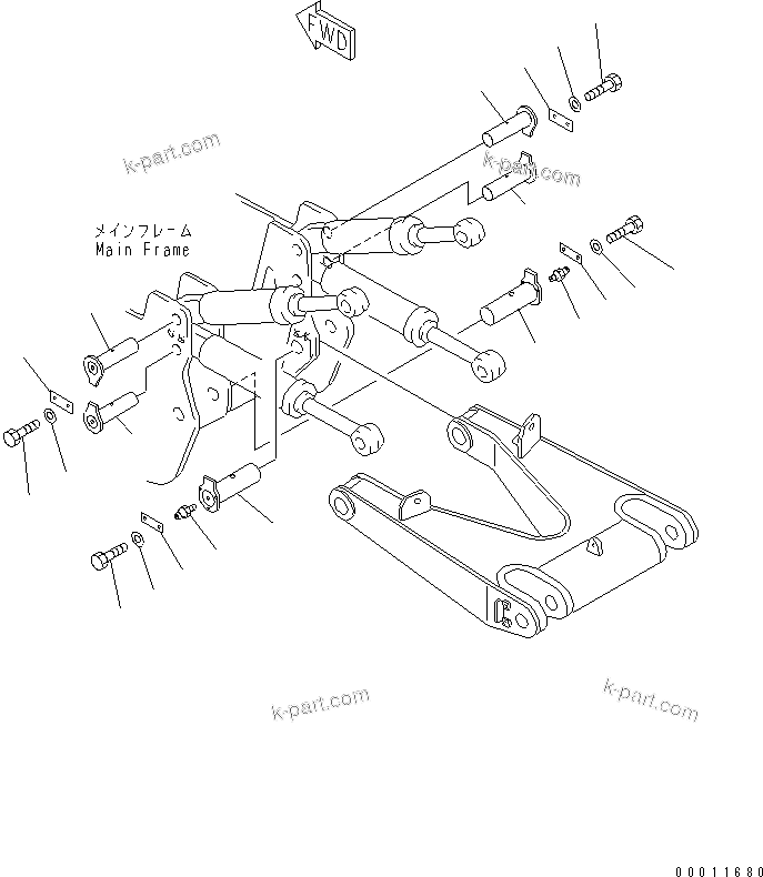 Komatsu parts book diagram for D475A-5 S/N 20001-UP (For Alaska Extreme Cold Terrain Spec.): RIPPER BEAM AND ARM (MULTI SHANK RIPPER)