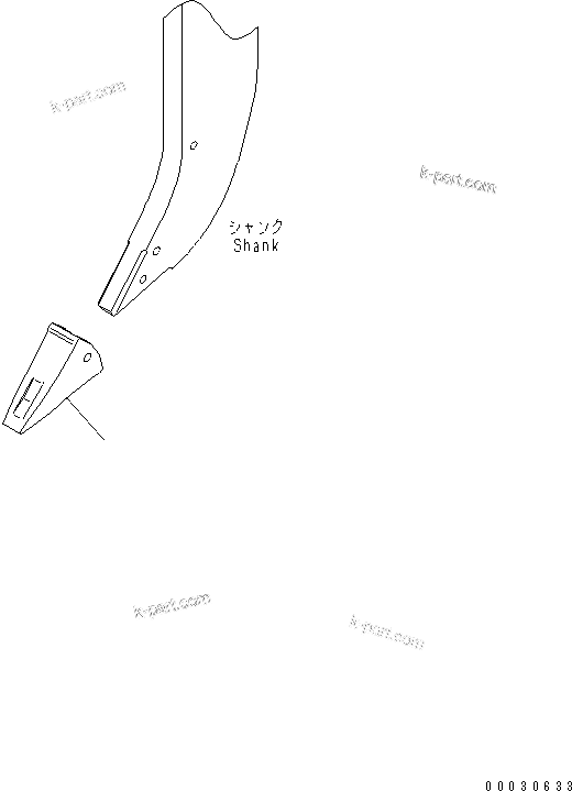Komatsu parts book diagram for D475A-5 S/N 20001-UP (For Alaska Extreme Cold Terrain Spec.): RIPPER POINT (FOR GIANT RIPPER) (RED ? REVERSIBLE)