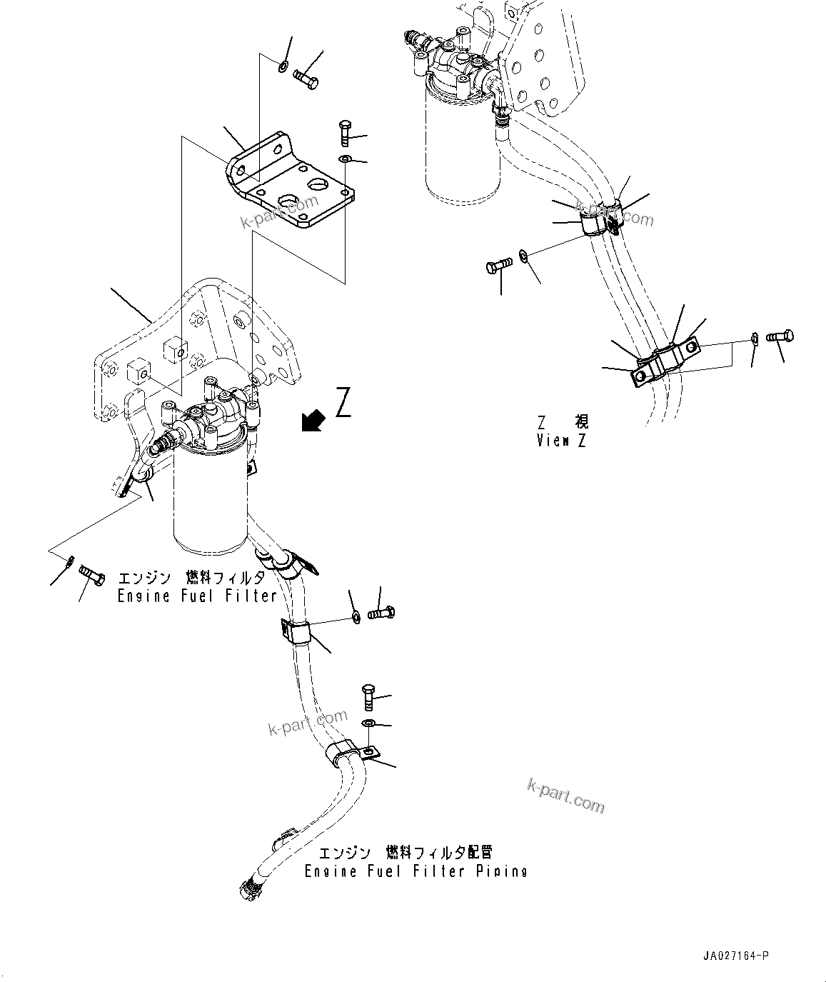 Komatsu parts book diagram for D51EXi-24 S/N B25001-UP: FUEL FILTER