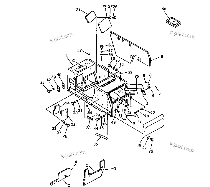 Komatsu parts book diagram for D53A-17 S/N 80001-UP: BOX (NOISE SUPPRESSION FOR EC)