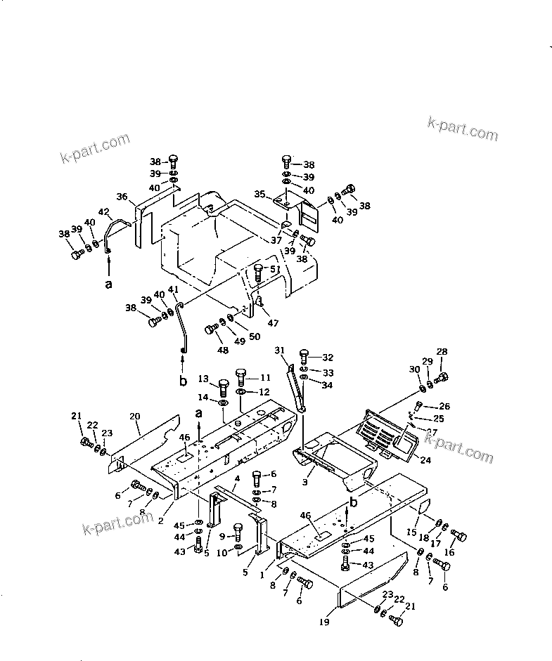 Komatsu parts book diagram for D58P-1 S/N 80588-UP (Straight Tilt Dozer): FENDER AND REAR COVER
