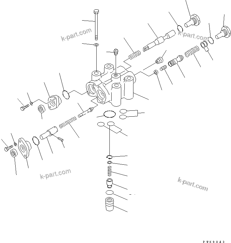 Komatsu parts book diagram for D61EX-12 S/N 1001-UP (Overseas Version): BRAKE VALVE