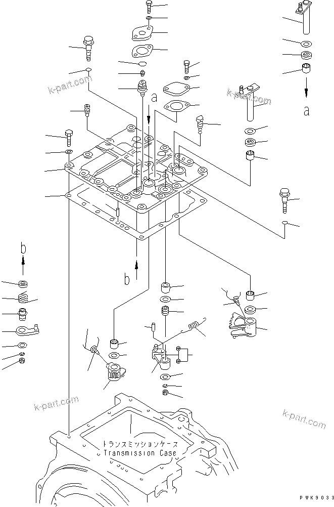 Komatsu parts book diagram for D61EX-12 S/N 1001-UP (Overseas Version): TRANSMISSION (CONTROL VALVE COVER)