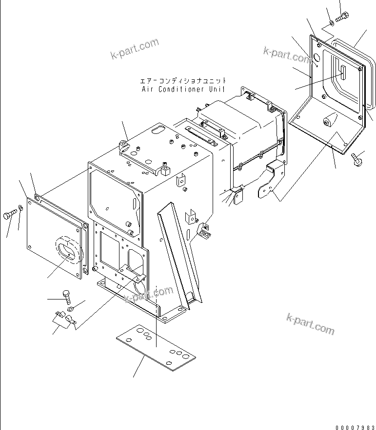 Komatsu parts book diagram for D61EX-12 S/N 1001-UP (Overseas Version): DASHBOARD (AIR CONDITIONER BOX)