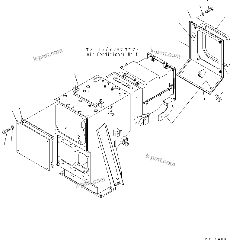 Komatsu parts book diagram for D61EX-12 S/N 1001-UP (Overseas Version): DASHBOARD (HEATER BOX)