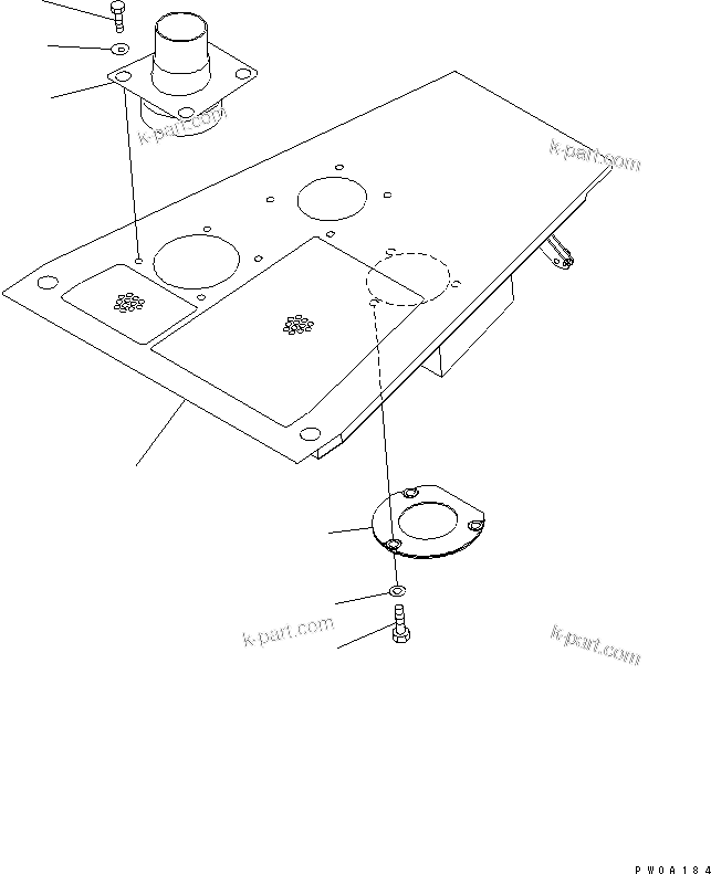 Komatsu parts book diagram for D61EX-12 S/N 1001-UP (Overseas Version): ENGINE HOOD (WITHOUT CAB) (WITH PRE CLEANER)