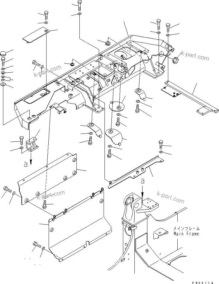 Komatsu parts book diagram for D61EX-12 S/N 1001-UP (Overseas Version): FENDER (RIGHT SIDE)