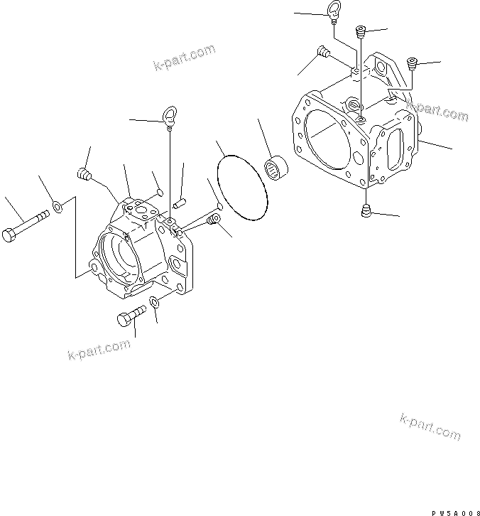 Komatsu parts book diagram for D61EX-12 S/N 1001-UP (Overseas Version): HSS PUMP (1/5)