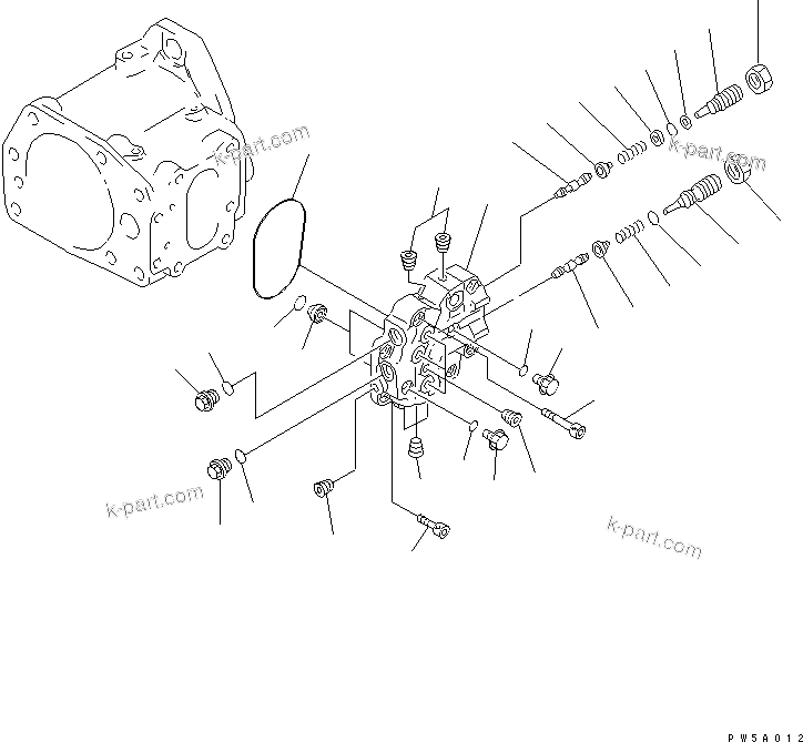 Komatsu parts book diagram for D61EX-12 S/N 1001-UP (Overseas Version): HSS PUMP (5/5)