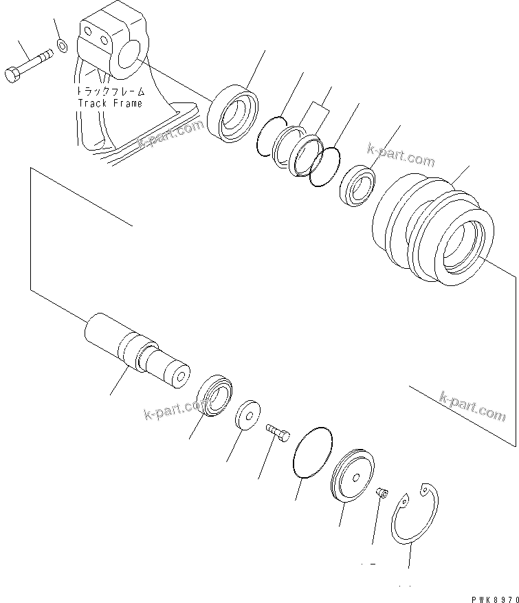 Komatsu parts book diagram for D61PX-12 S/N 1001-UP: CARRIER ROLLER