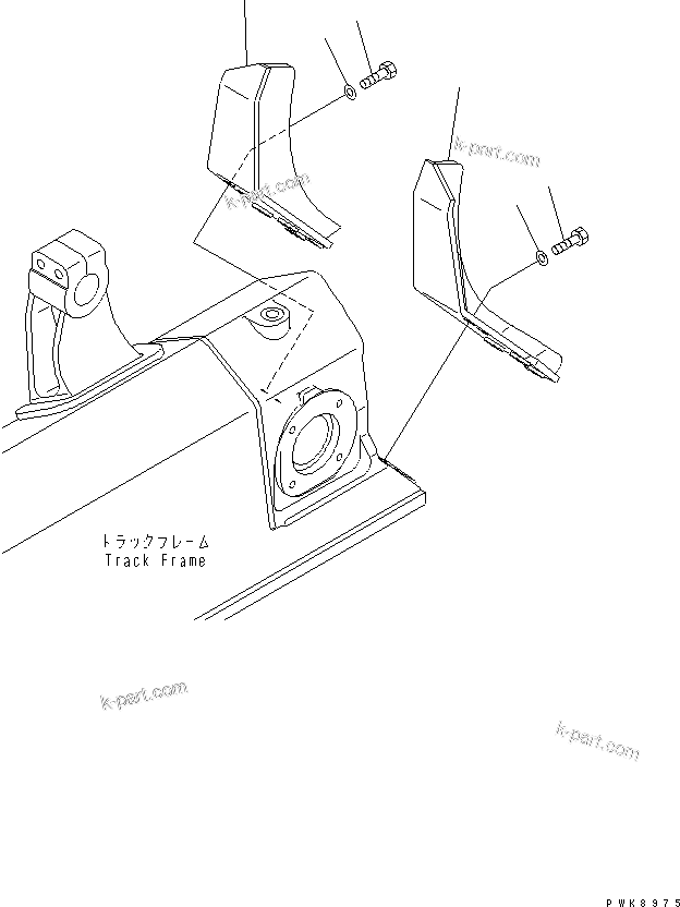 Komatsu parts book diagram for D61PX-12 S/N 1001-UP: SPROCKET GUARD